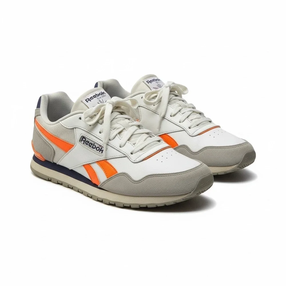 Reebok Classic Nylon Mens White Grey Orange Purple Retro‎ Sneakers DV8145 Sz 9.5